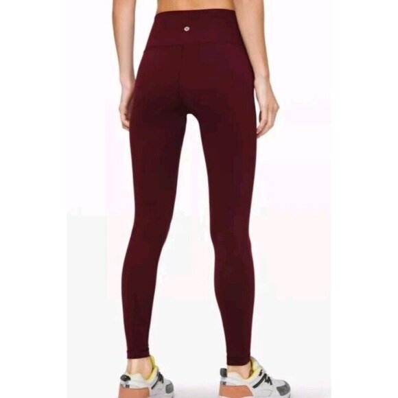 Lululemon Sz 4 Wunder Under High Rise Tight Garnet Full On Luon W5BJWS - Picture 1 of 9